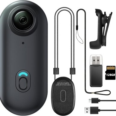 128GB FHD 1080P Mini Body Camera, Wearable Action Body Cam, Thumb Size Hands Free Recording Body Worn Camera, Premium Portable Camcorder Mount Anywhere for Security, Work, Guard, Travel (Black)