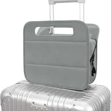 CONTAIL 13 Inch 3L 4-in-1 Travel Essentials Organizer, Small Business Handbag, Suitcase Drink Holder,Phone Tablet Holder,Airport Accessories Storage,Grey