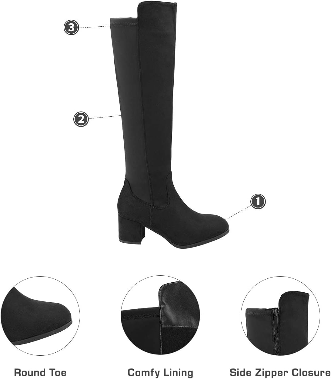 DREAM PAIRS Women's Knee High Stretchy Fashion Boots - Image 2