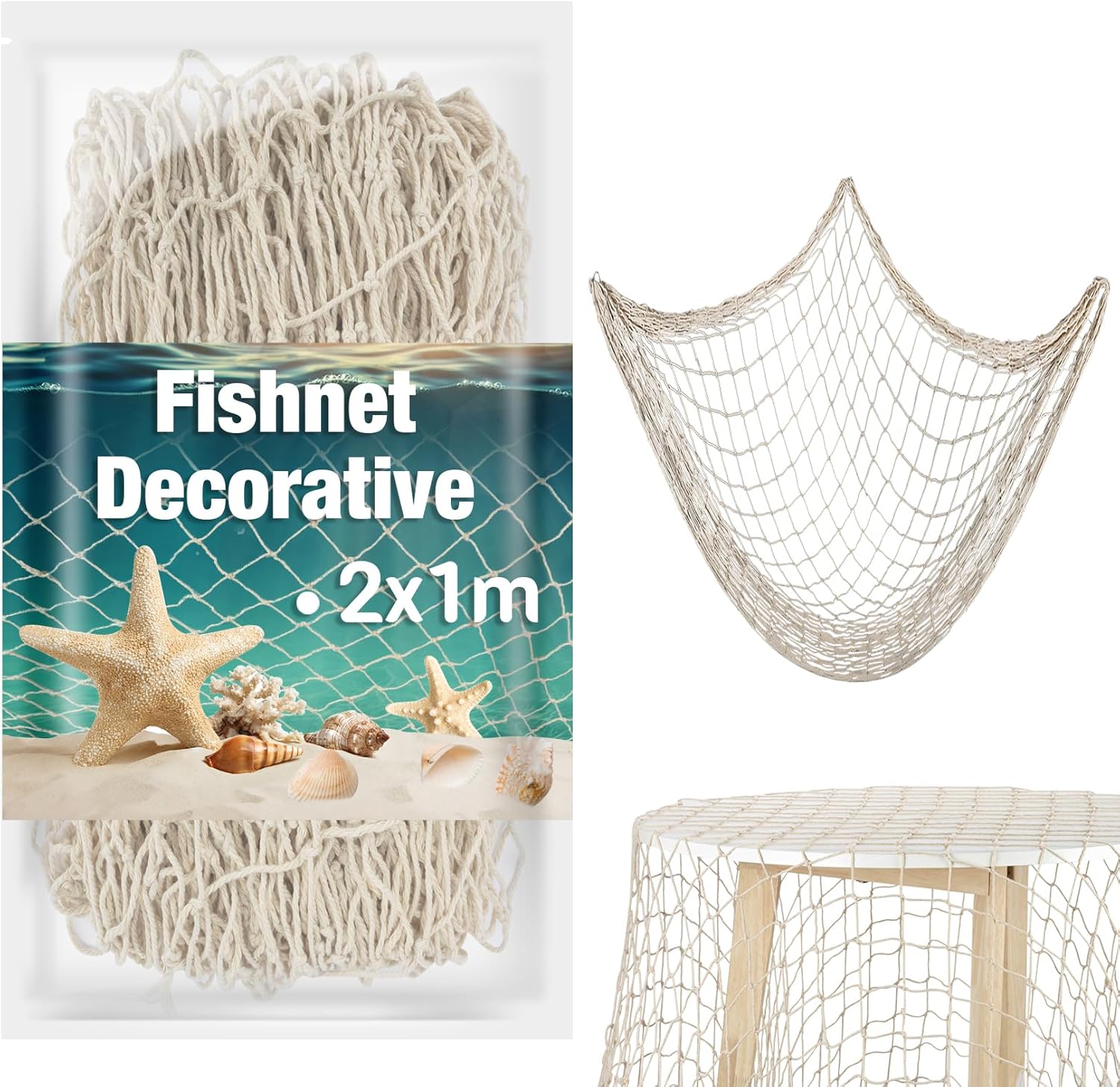 Sukh 1PC Fish Net Decorative - Fish Net Decorations Decorative Netting Nautical Fishnet Table Runner Nets Netting Fishnet Ocean Party Decor Decoration Decorative Fishing Rope Netting Decorations