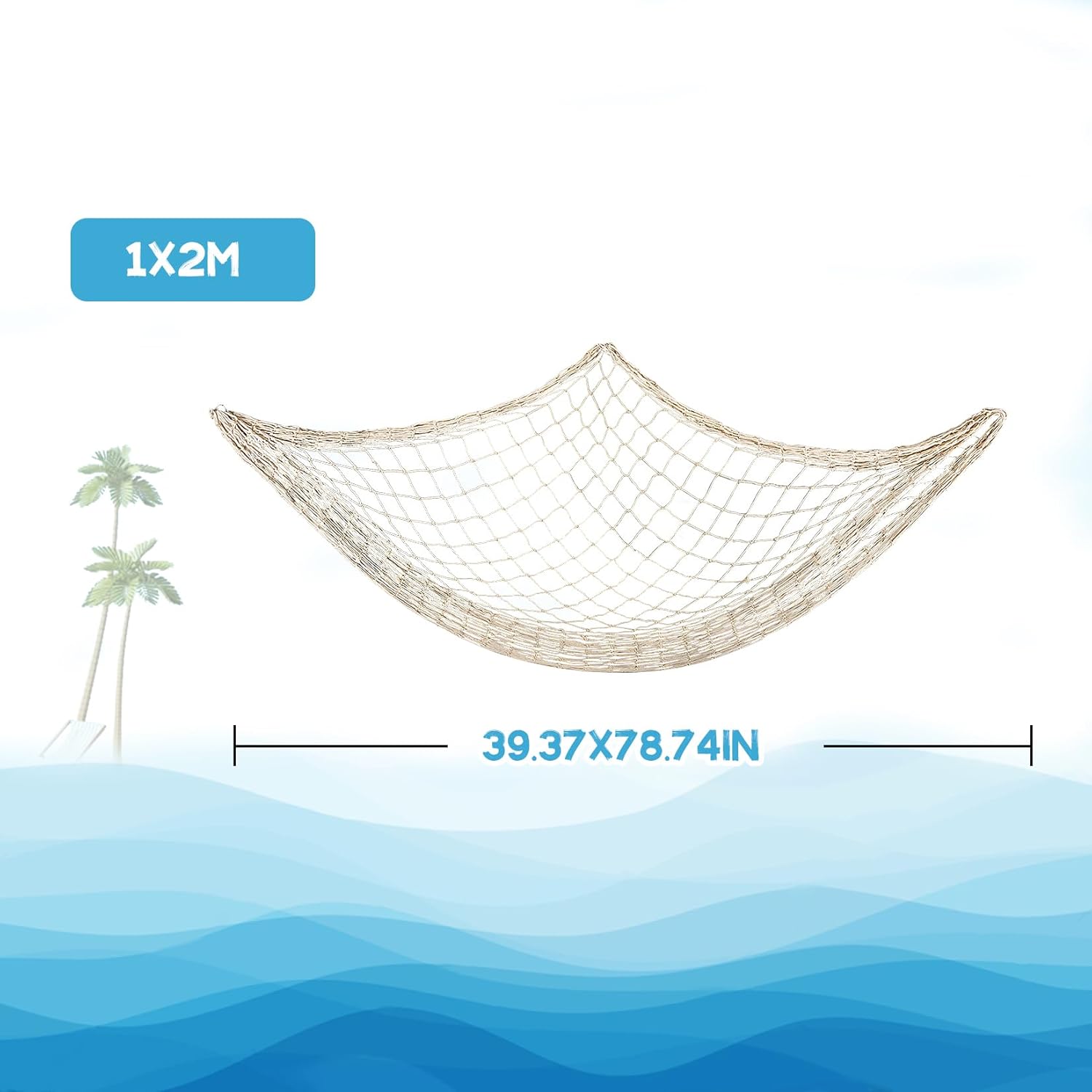 Sukh 1PC Fish Net Decorative - Fish Net Decorations Decorative Netting Nautical Fishnet Table Runner Nets Netting Fishnet Ocean Party Decor Decoration Decorative Fishing Rope Netting Decorations - Image 2